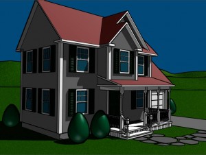 House model for a geothermal heating system video