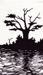 Reflections - Woodcut