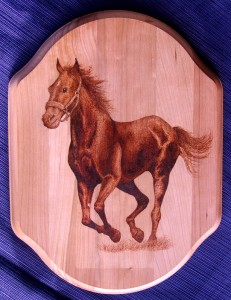 Running Horse Pyrography