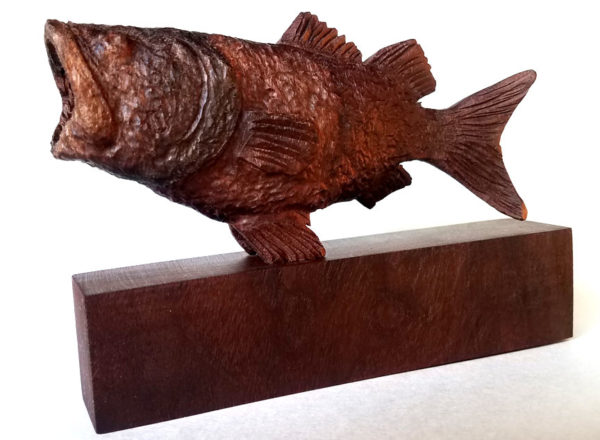 Largemouth Bass wood carving