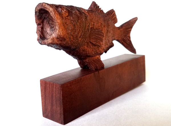 Largemouth Bass wood carving