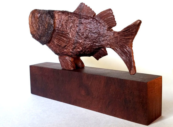 Largemouth Bass wood carving