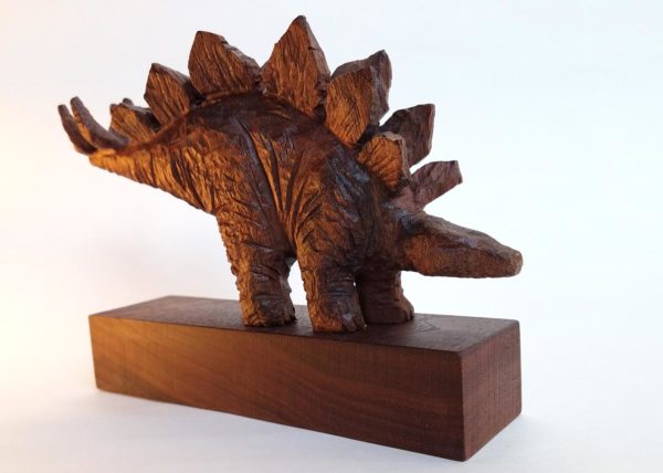 Stegosaurus wood carving