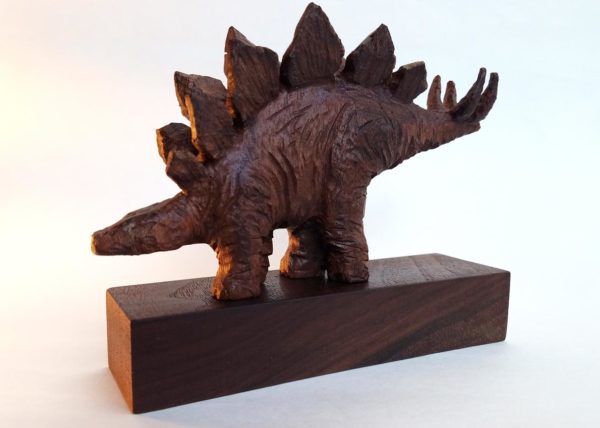 Stegosaurus wood carving